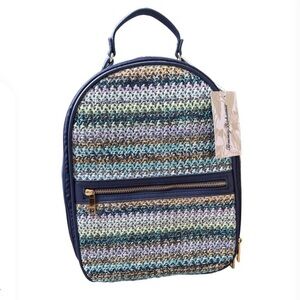 NWT Tommy Bahama Woven Backpack Blue Multi
